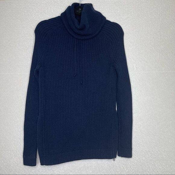 ATHLETA Borealis Cowl Neck Chunky Wool Sweater Navy XXS - Picture 2 of 8